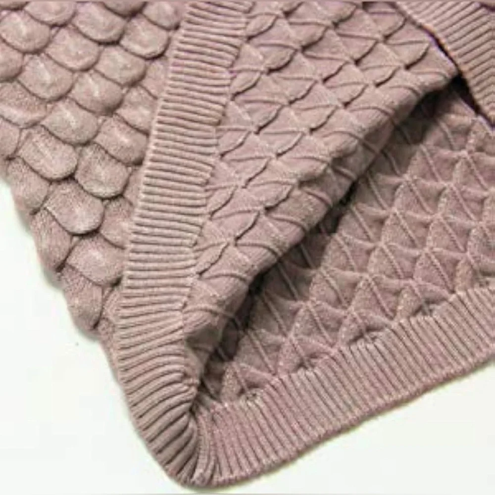 Tyche Taupe 3D Textured Knit Mini Skirt – One Size